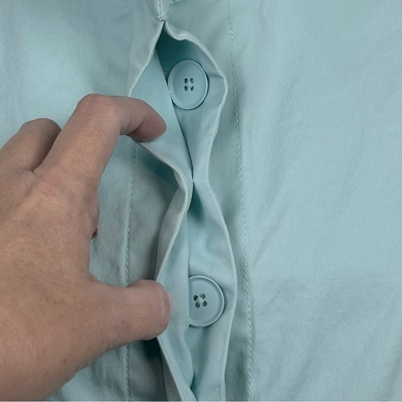 Talbots Petites blue button front cotton jacket, size 14W. - Picture 8 of 13